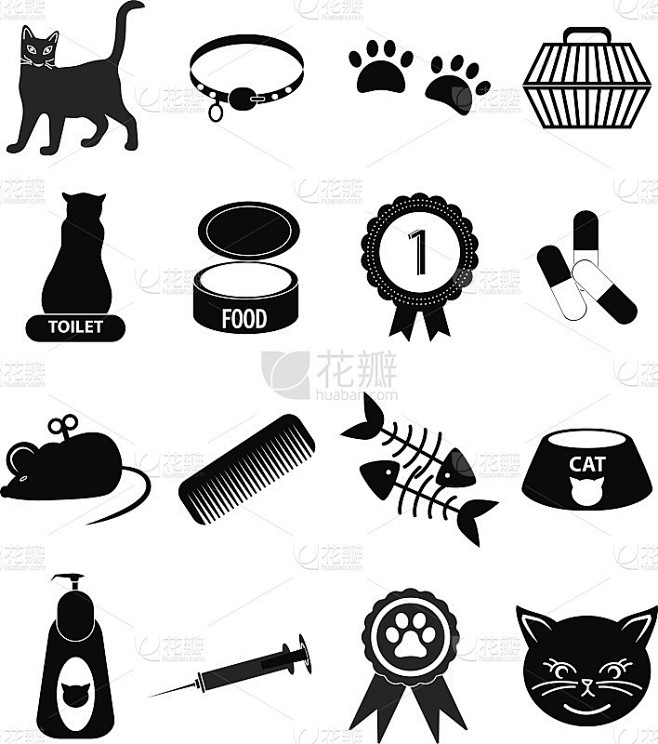 宠物猫图标集