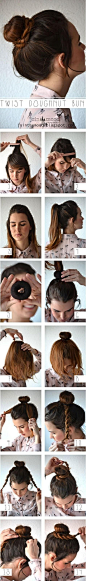 DIY Twist Doughnut Bun Hairstyle DIY Projects /... 
