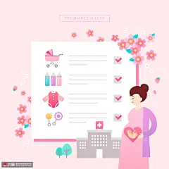 产前准备 温馨家庭 孕育子女 亲子插图插画设计AI ti245a15309人物插画素材下载-优图-UPPSD