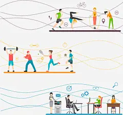 运动的人免抠素材_新图网 https://ixintu.com 举重 人物 健身 卡通人物 矢量人物 跑步