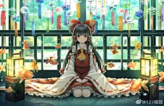 今日插画超话今日p站插画排行榜第7位：ののこ  插画设计作品欣赏。端坐 ​​​​