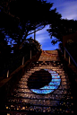 Moon mosaic Moraga Stairs, San Francisco