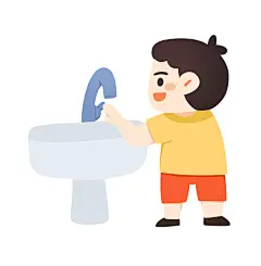 洗手文明如厕元素人物插画