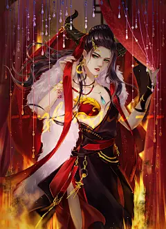 妖的角系列_征酒__插画师作品_涂鸦王国gracg.com