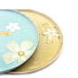 糯米瓷|日式古朴 韩式日式餐具|碟子|圆形|花纹|大盘|菜盘|平盘-淘宝网