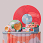 糖果色C4D造型。（by Siddhant Jaokar） ​​​​