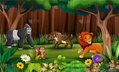 公园,进行中,野外动物,野生动物,环境,鬣狗,狮子,草,自然美,动物