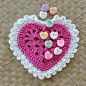 PDF Granny Heart Superstar Hanging Hearts Valentine Crochet Pattern : Ive been making different versions of these hanging Valentine pouches for the last couple of years. I make one for each of my friends & family filled with candy & little love no