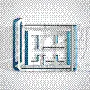 paper cut house plan icon isolated on grey