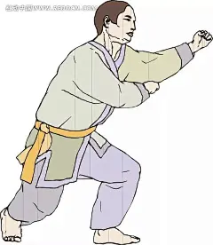 手绘双臂握拳抬起的练武男人插画|卡通画|练武|男人|生活百科|矢量素材|手绘|握拳|武术|矢量素材　矢量花朵|矢量森林矢量素材