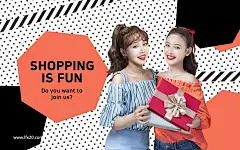 时尚男女店招展台购物几何渐变美女海报