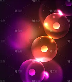 模糊发光的圆圈，数字抽象背景
