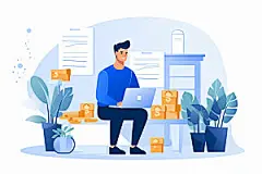 投资理财保险经济插画