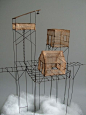 来自法国艺术家 Isabelle Bonte 用铁丝纱布等材料制作的雕塑作品一组  |  www.deferestmonfil.com
