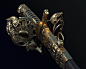 French sword, Anastasia Fileva : This model sculpted, retopologed in ZBrush, baked displaced map and normal map, rendered in V-Ray, 3d's Max. We saw it in Army Museum in Paris, I was inspired by the sable and decided to sculpt it. <br/>I made it in 