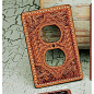 Tooled Leather Outlet Cover: 