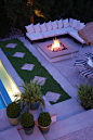 Gravel area beside Pool for a Fire Pit and Seating, with an Eating area nearby.