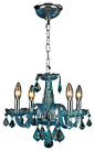 Clarion 4 light Chrome Finish with Coral Blue Crystal Chandelier - 2013 NEW ARRI transitional-chandeliers