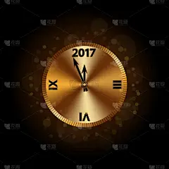 黄金,钟,新年前夕,背景聚焦,夜晚,白昼,倒计时,问候,闪亮,庆祝