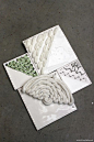 Ceramic tiles embroidery// Coralie Bonnet