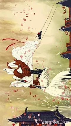 古风二次元女生动漫壁纸：风入昭阳池馆秋，片云孤鹤两难留