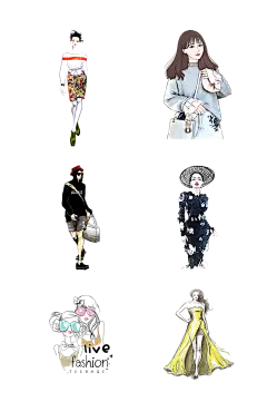 手绘古代时尚鲜花美女免扣元素008