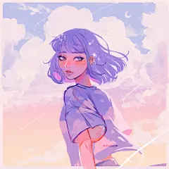 紫色调！9款女生人物插画