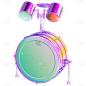C4D-3D酸性风乐器元素-架子鼓4