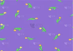 可爱的,小的,黄色,四方连续纹样,动画片,纺织品,壁纸,郁金香,花,充满