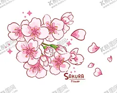 手绘樱花插画 【酷图网】樱花手绘,卡通艺术插画,樱花,手绘花卉,花卉插画