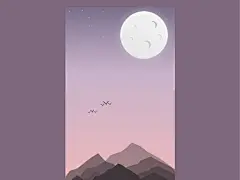 夜色朦胧插图UI设计作品扁平化插画首页素材资源模板下载