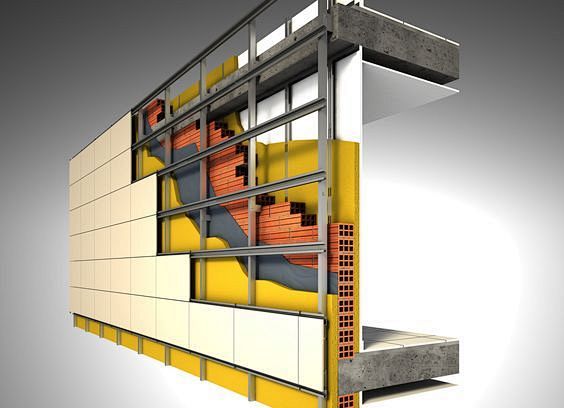 外墙保温层结构示意图。保温隔热墙。设计参...