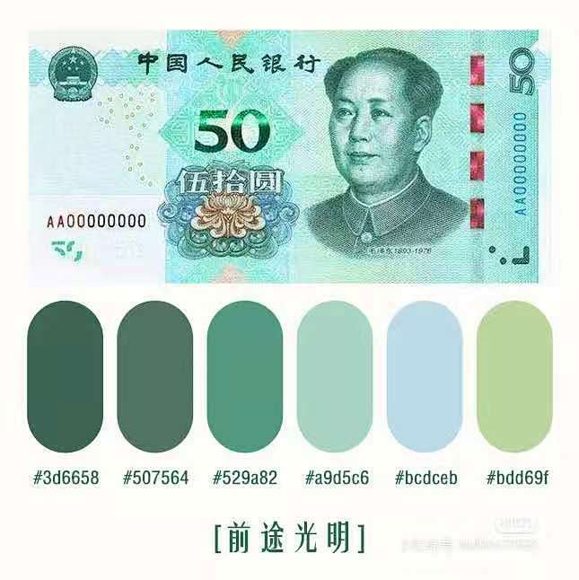 引起极度舒适的人民币配色|RMB