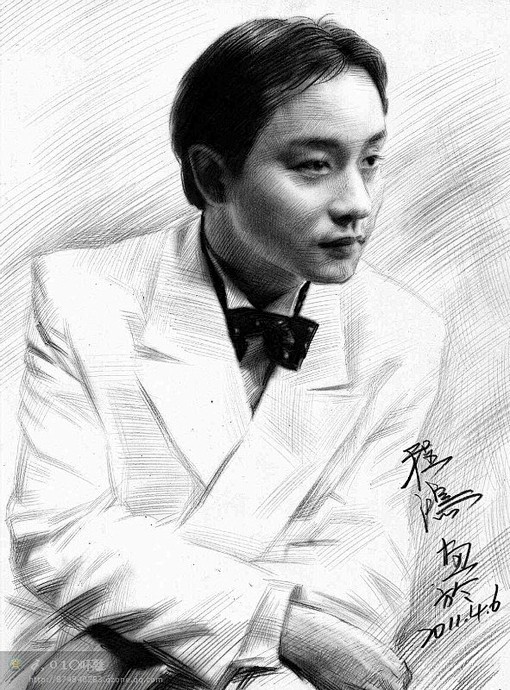 人物素描张国荣