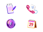 Icons navigator phones notepad note calendar 3d art 3d icon set icon