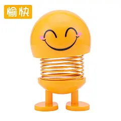 抖音同款汽车摆件表情包弹簧摇头公仔车载摆件摇头娃娃厂家直销