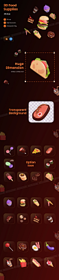 #美食icon#
3D立体美食汉堡甜甜圈薯条蛋糕饼干棒棒糖blend图标icon素材
