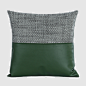 现代轻奢墨绿皮革沙发抱枕样板间家居软装腰枕靠包黑白拼接靠垫套-淘宝网