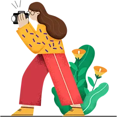 花瓣素材_扁平风夸张抽象人物插画-女孩_18989847