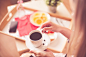 Woman with Morning Coffee & Breakfast Free Image Download