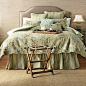 HARBOR HOUSE风格美国正品原装绿色花卉绗缝被空调被薄被单件