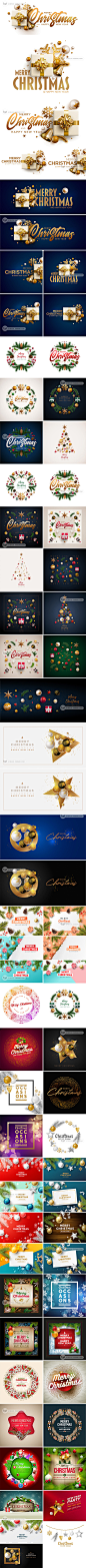金色圣诞节铃铛礼盒元素节日商场活动海报Ai矢量源文件素材