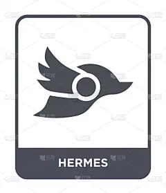 在时尚的设计风格的爱马仕图标。在白色背景上隔离的 hermes 图标。爱马仕矢量图标简单和现代平面符