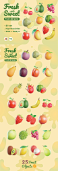 #水果素材#
3D水果icon苹果香蕉梨桃子橘子火龙果菠萝blend矢量图形素材