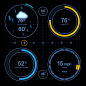 Weather App - Conceptuals : A conceptual project exploring UI for a weather app, to be used in a car console.