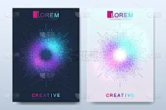 现代矢量模板的小册子，传单，封面，目录杂志或年度报告A4大小。商业、科技设计书籍排版。与曼荼罗表示。