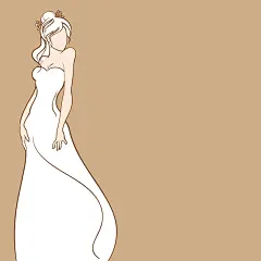 卡通新娘婚礼请柬贺卡背景素材 平面电商 创意素材
