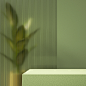c4d绿色植物简单玻璃展台主图海报背景(1)_看图王