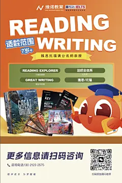 英语阅读写作课海报