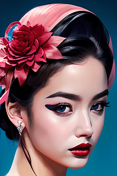 上海大魔王采集到中国彩色美女国画风
